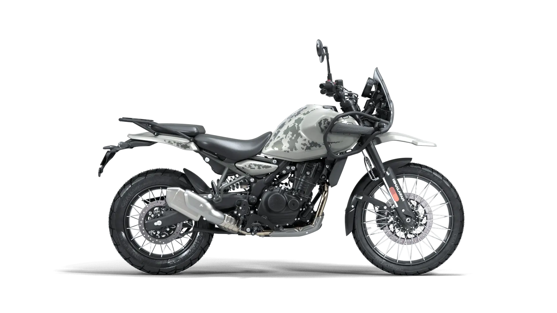 Royal Enfield Himalayan 450 motorcycle, studio view